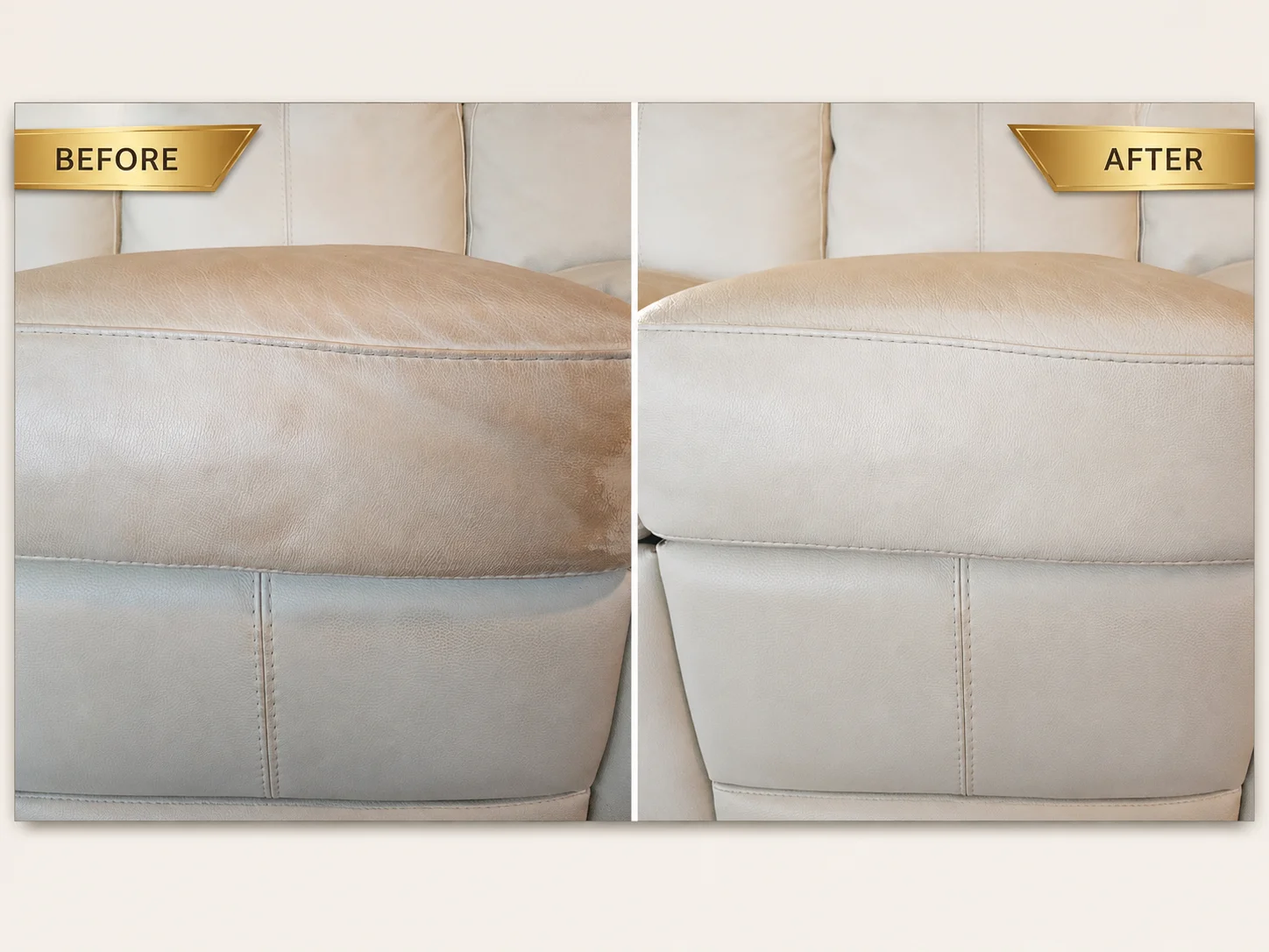 Professional leather cleaning results on premium seating